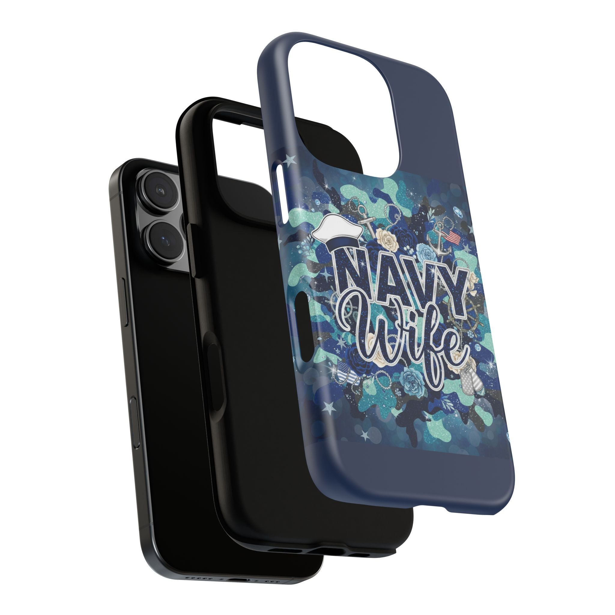 Navy Wife Tough Phone Case — Camouflage Military Tribute Protective Cover