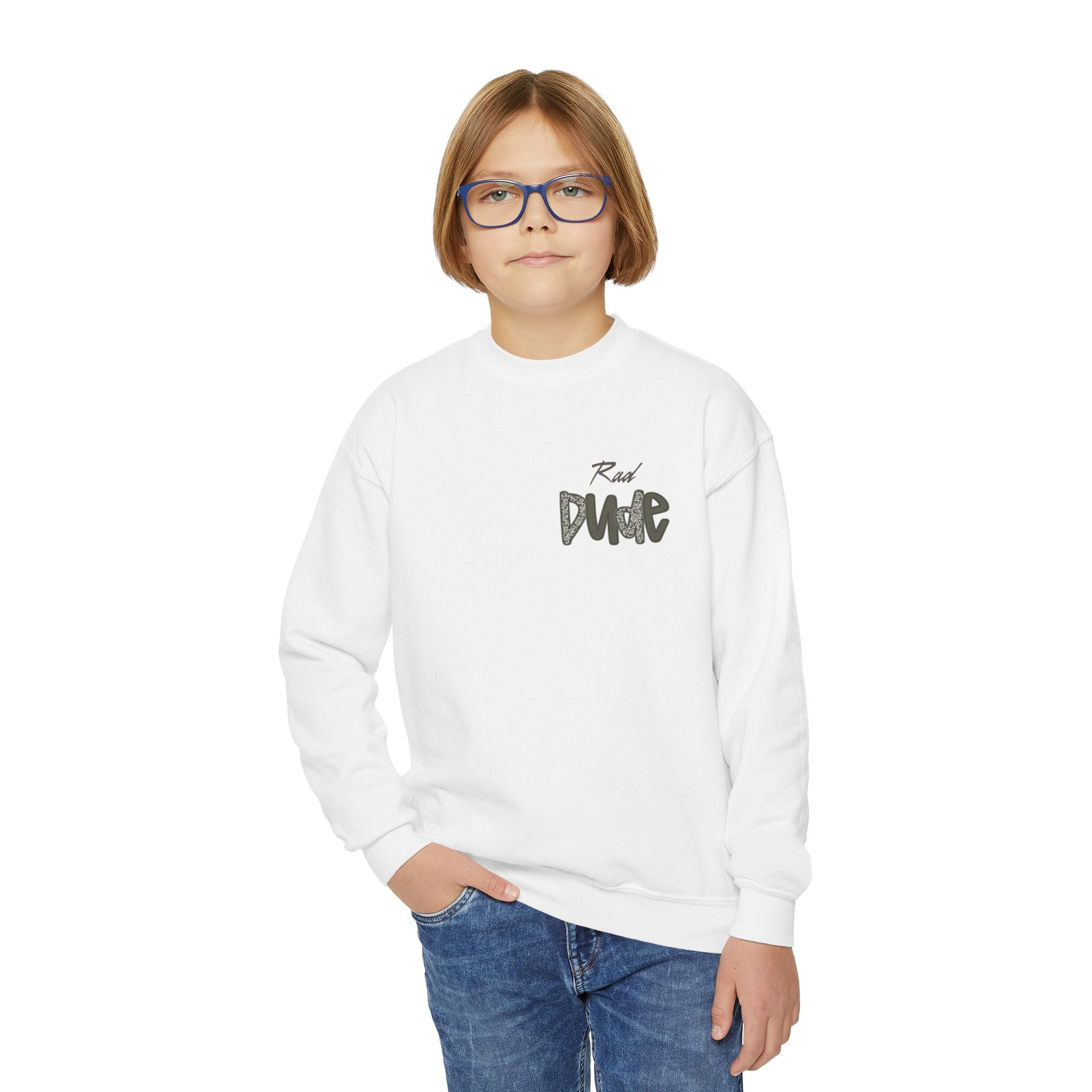 Rad Dude Youth Crewneck Sweatshirt — Graphic Streetwear Pullover