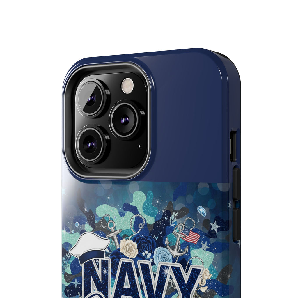 Navy Wife Tough Phone Case — Military Camouflage Protective Phone Cover, Perfect Gift for Navy Spouses