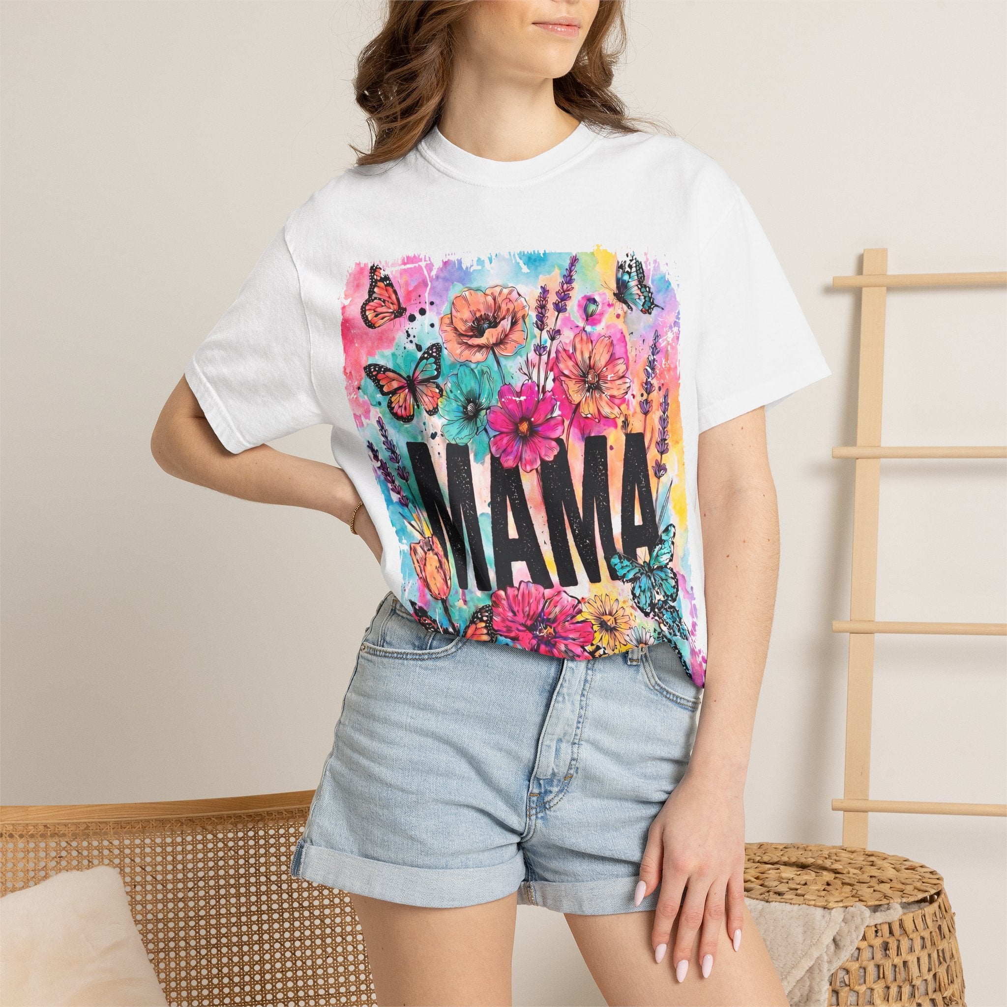 Mama Floral Tee — Colorful Butterflies & Flowers Mother's Day T-Shirt