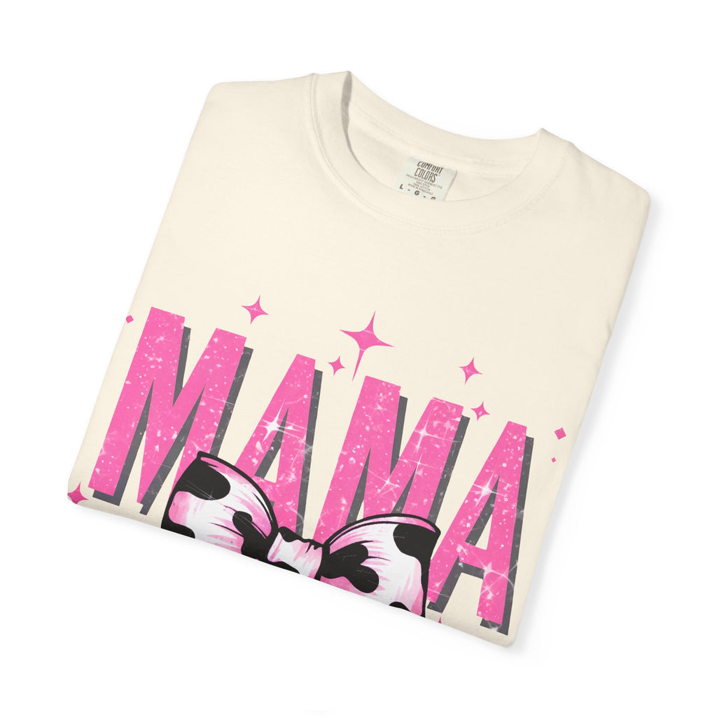 Mama Tee with Pink Leopard Bow – Cute Mother’s Day Graphic T-Shirt