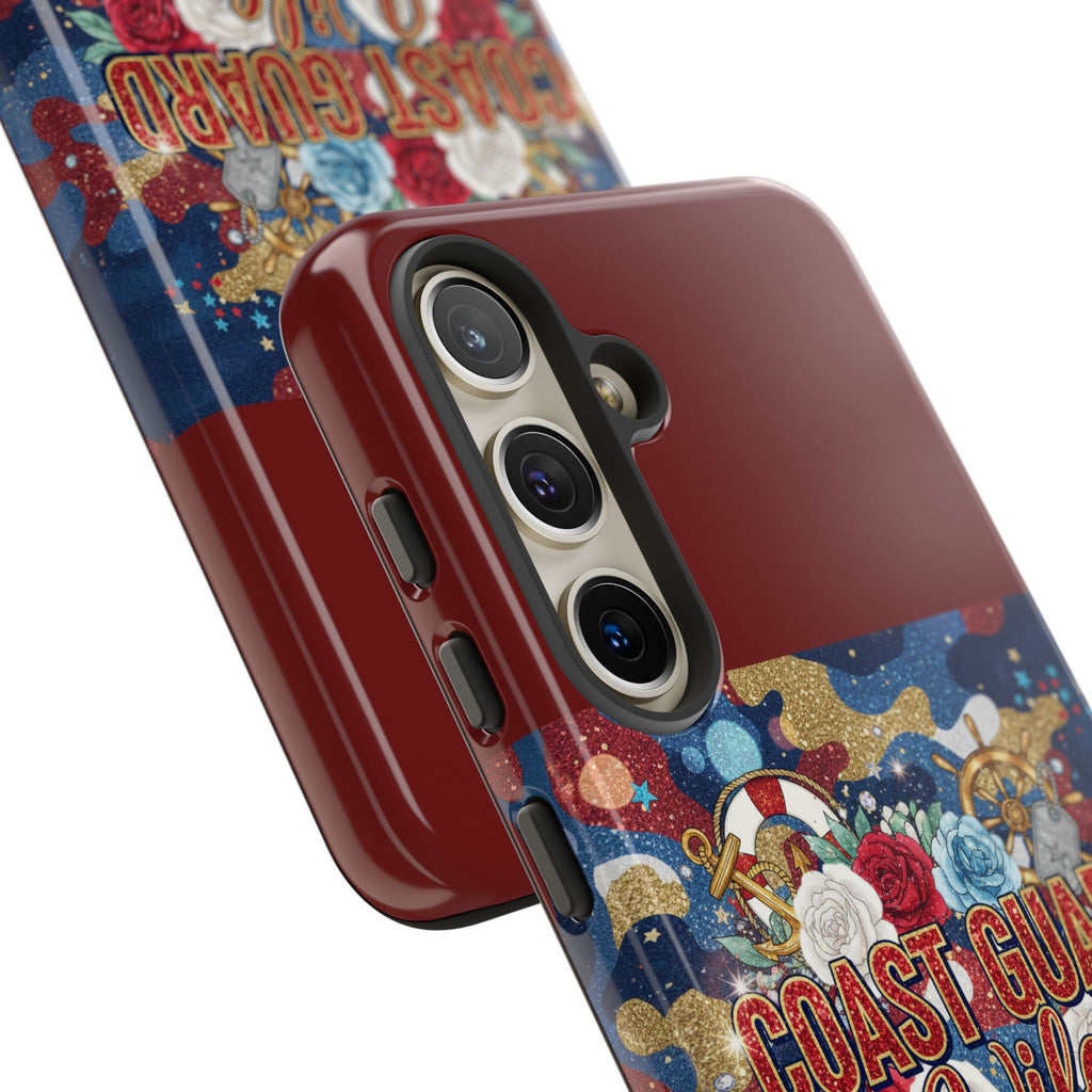 Coast Guard Wife Tough Phone Case — Patriotic Anchor & Lifebuoy Design