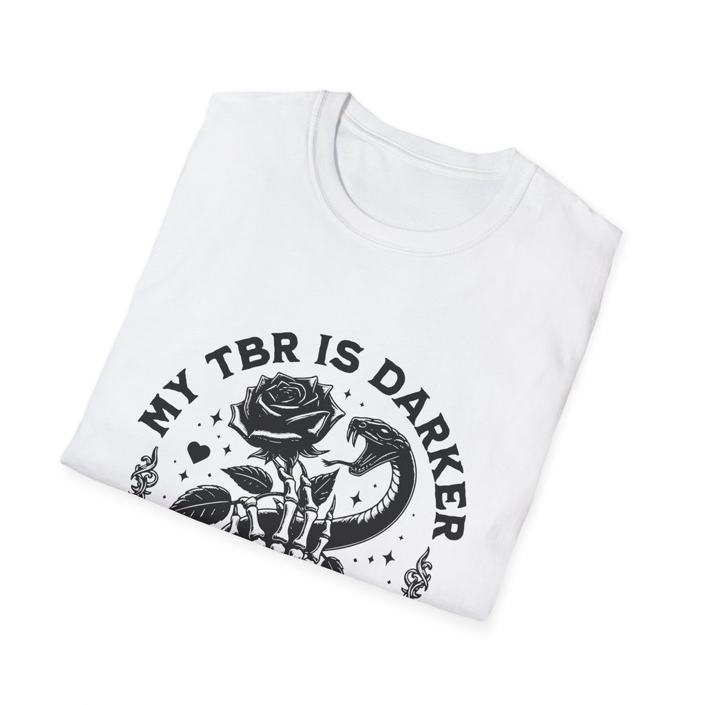 Gothic Booklover T-Shirt — “My TBR Is Darker Than My Soul” Graphic Tee