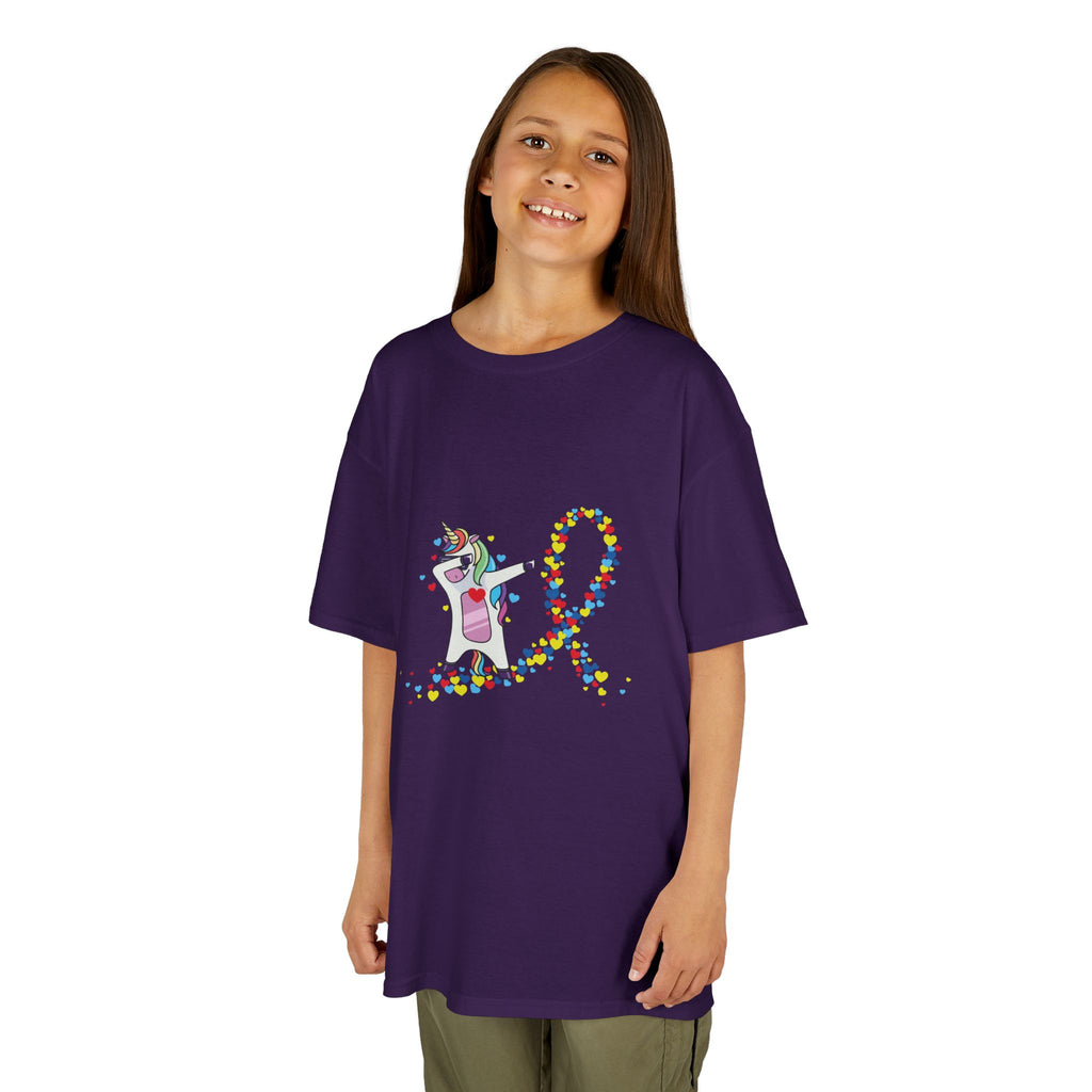 Kids Tee — Cute Unicorn Pouring Rainbow Confetti (Kids)