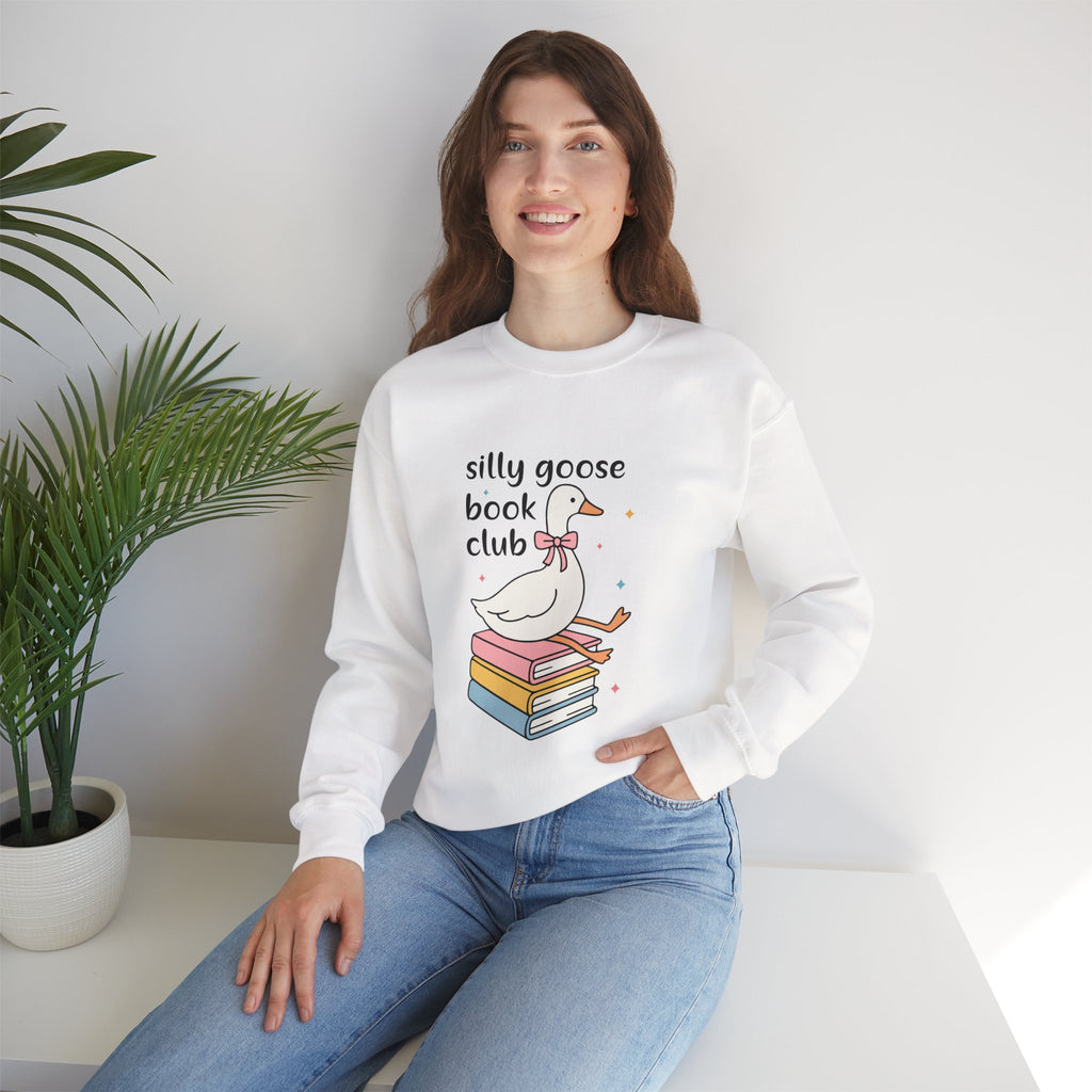 Silly Goose Book Club Sweatshirt — Cute Reading Crewneck