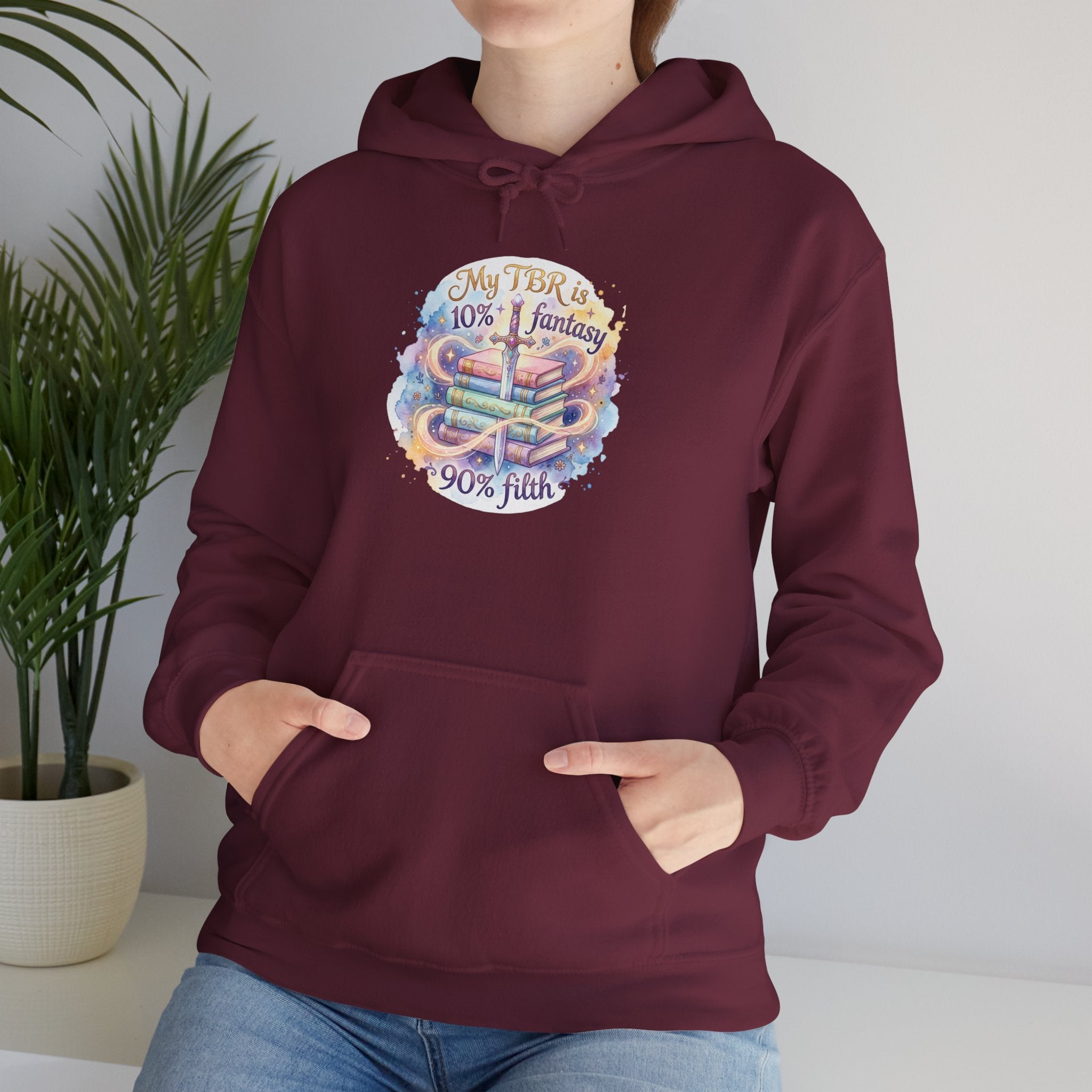 Hoodie — "My Tho is 40% Fantasy, 90% Fish" Colorful Nautical Graphic Hoodie