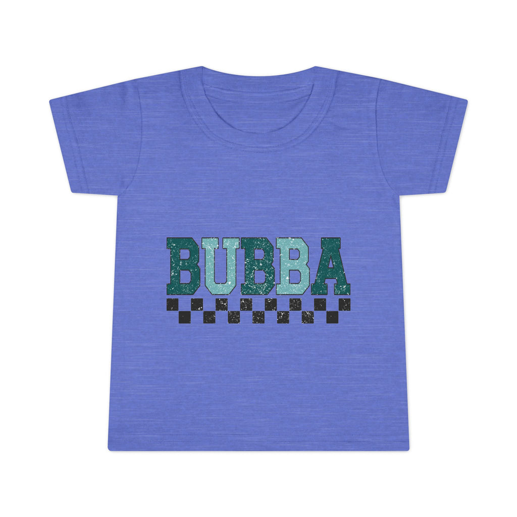 Bubba Toddler T-Shirt — Teal Retro Checkered Kids Tee