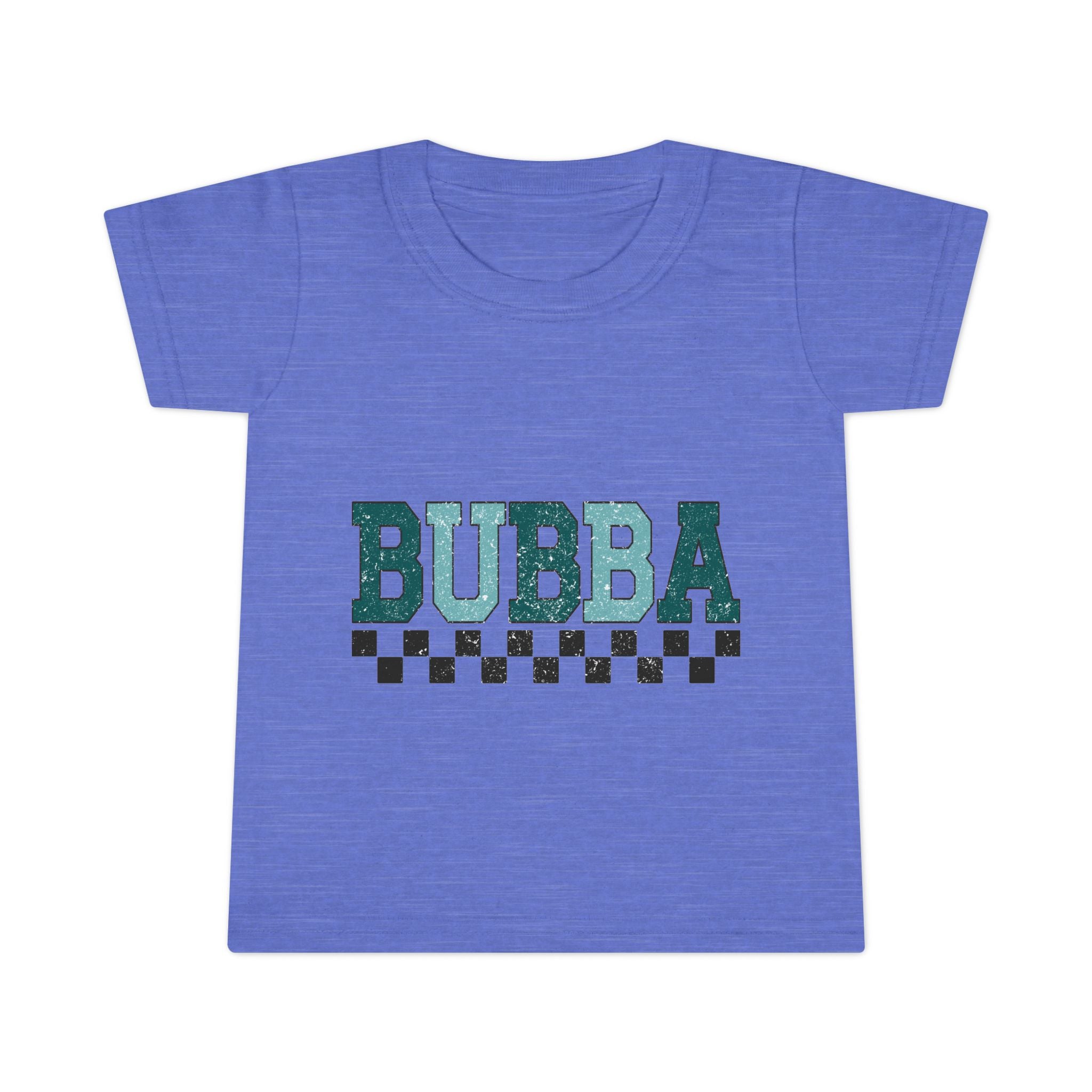 Bubba Toddler T-Shirt — Teal Retro Checkered Kids Tee