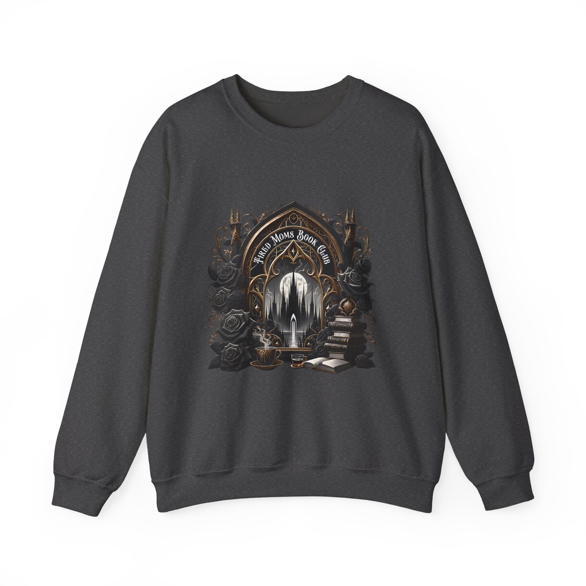 Mystic Library Crewneck Sweatshirt — Gothic 'Seek Silent Wisdom' Design