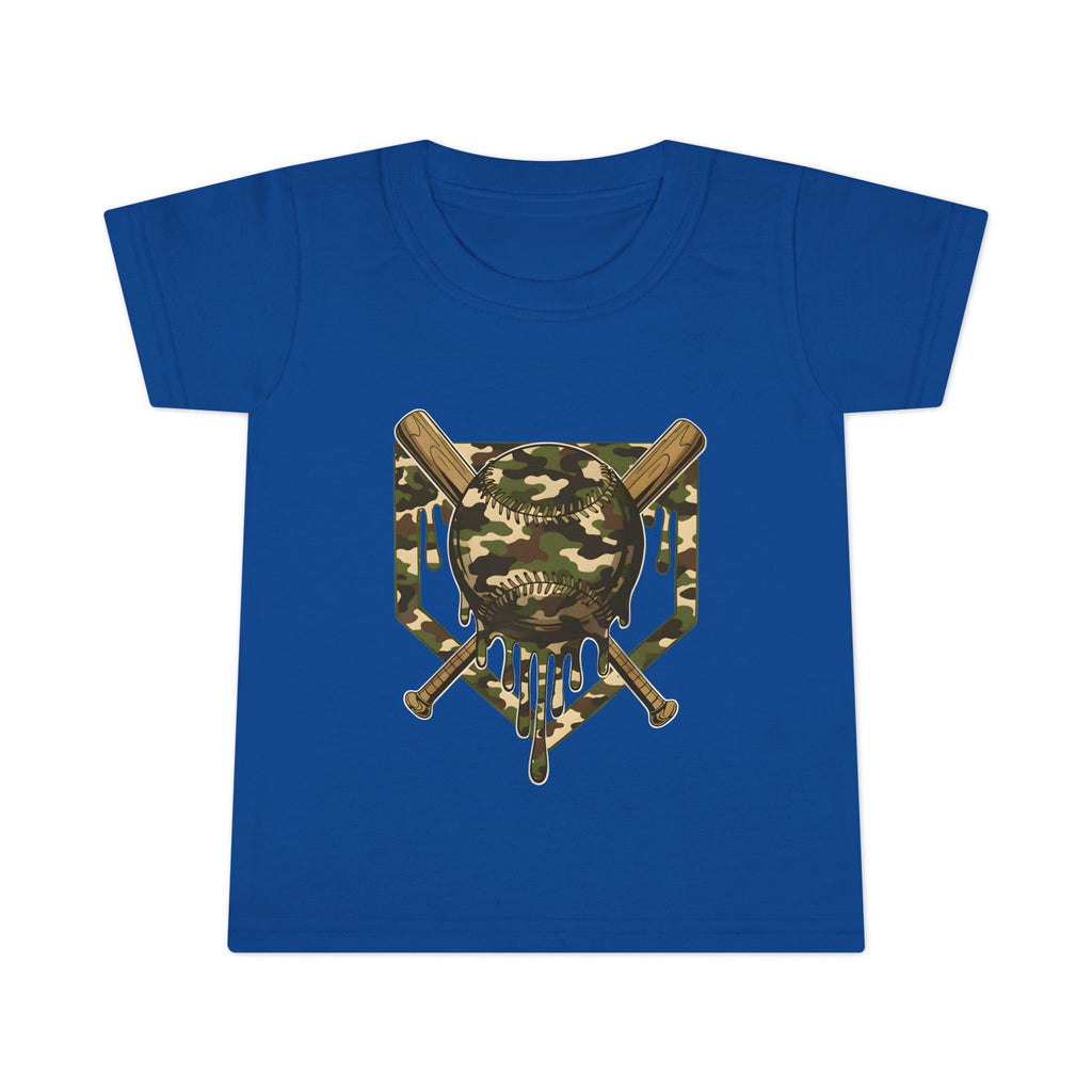 Toddler T-Shirt — Camo Skull & Crossed Bats Graphic