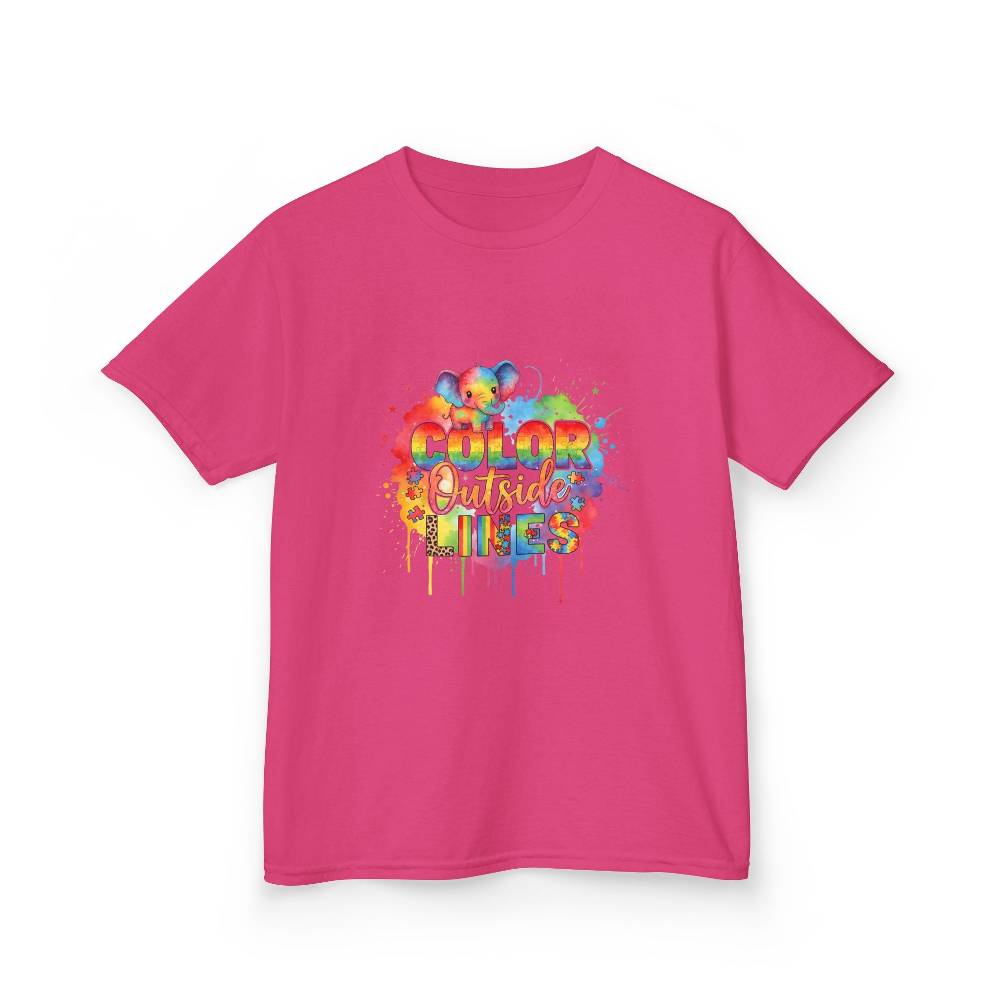 Kids T-Shirt — Color Outside the Lines Rainbow Drip Tee