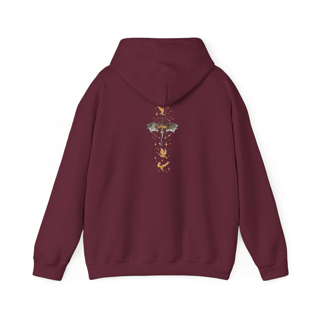 Bookish Bat Hoodie — Vintage Flying Books Graphic Pullover