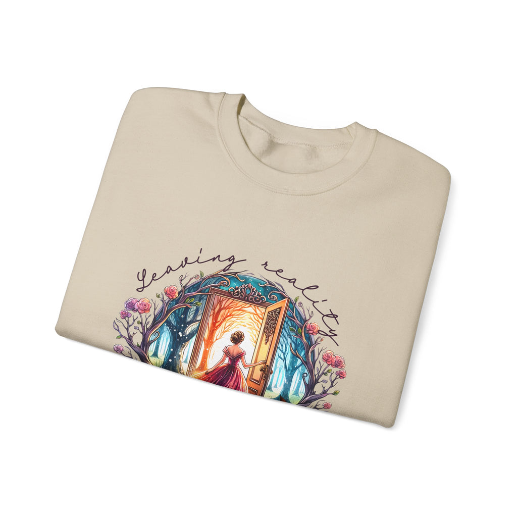 Crewneck Sweatshirt — 'Leaving Yesterday, Wearing Tomorrow' Fantasy Woman Art