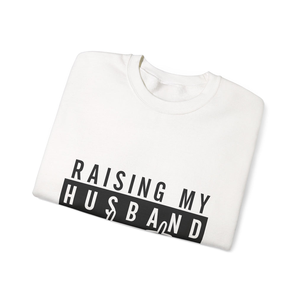 Raising My Husband Is Exhausting Sweatshirt – Funny Mama Crewneck for Tired Moms