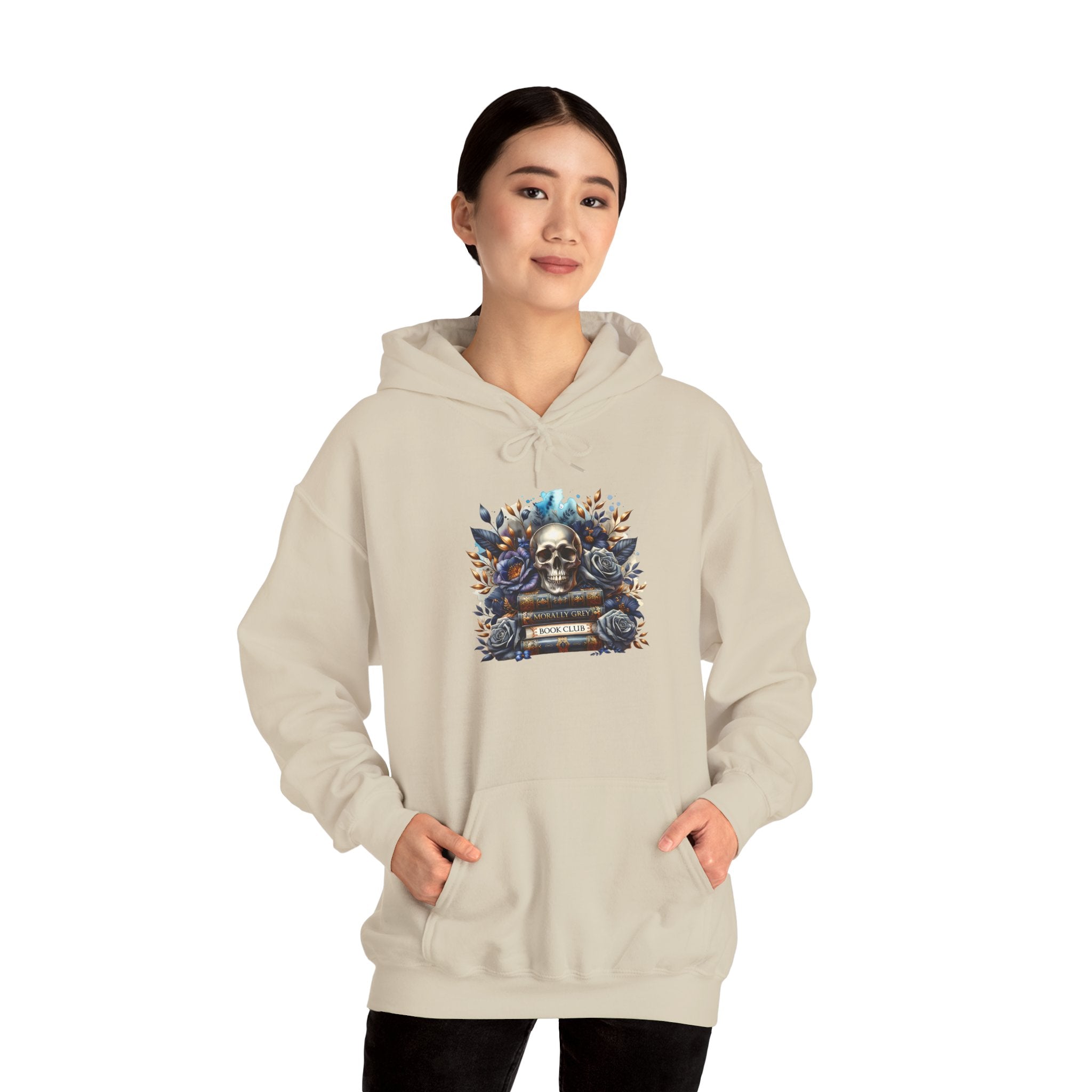 Skull & Roses Hoodie — Gothic Floral Skull Graphic Sweatshirt