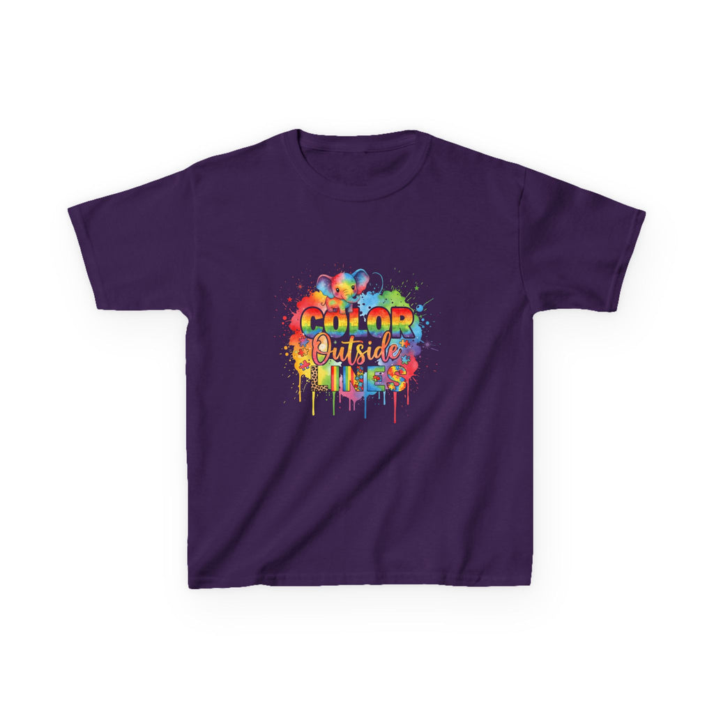 Kids T-Shirt — Color Outside the Lines Rainbow Drip Tee