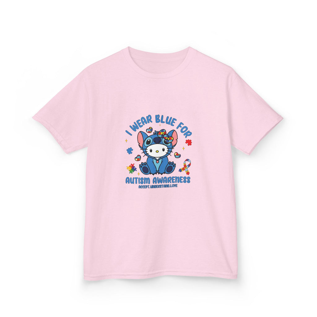 Kids Tee — "I Wear Blue for Autism Awareness" Cute Panda Autism Awareness Shirt