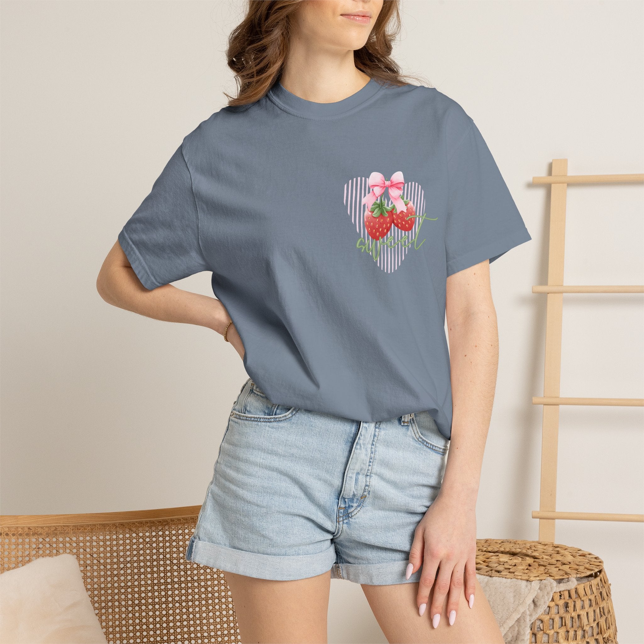 Summer Fruit T-Shirt — "Sweet Summer" Strawberry & Lemon Graphic Tee