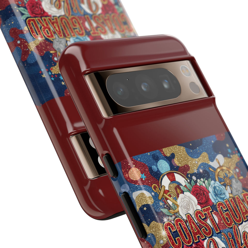 Coast Guard Wife Tough Phone Case — Patriotic Anchor & Lifebuoy Design