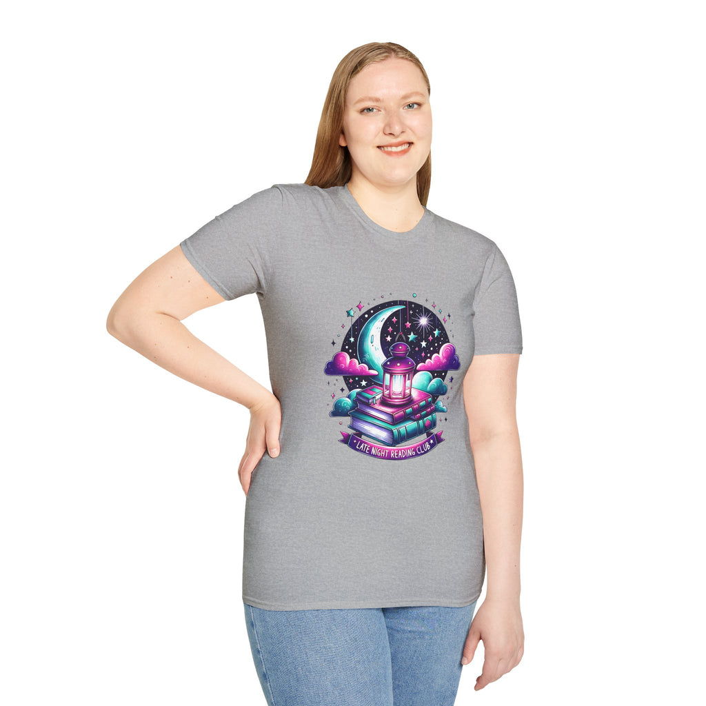 T-Shirt — Moonlit Books Lantern Design ("Let Your Dreams Guide")