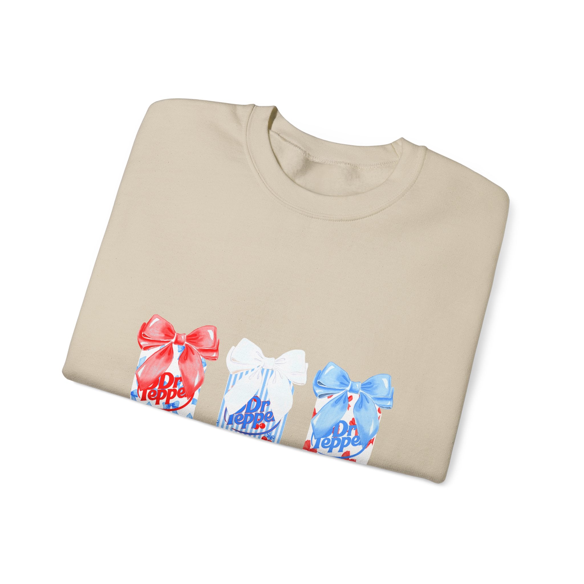 Patriotic Gift Candles Crewneck Sweatshirt – Red White Blue Ribbon Candle Trio