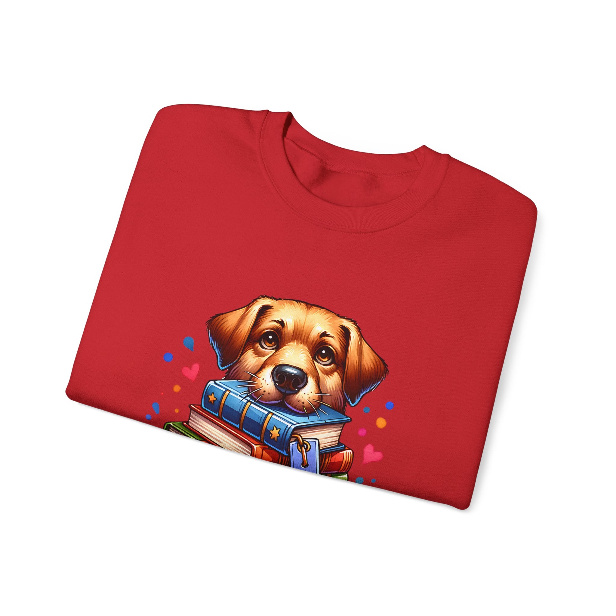 Dog Ate My Homework Sweatshirt — Cute Puppy & Books Back-to-School Crewneck