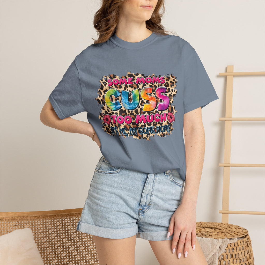 Graphic T-Shirt — "Some Moms Guess Too Much" Colorful Leopard Print