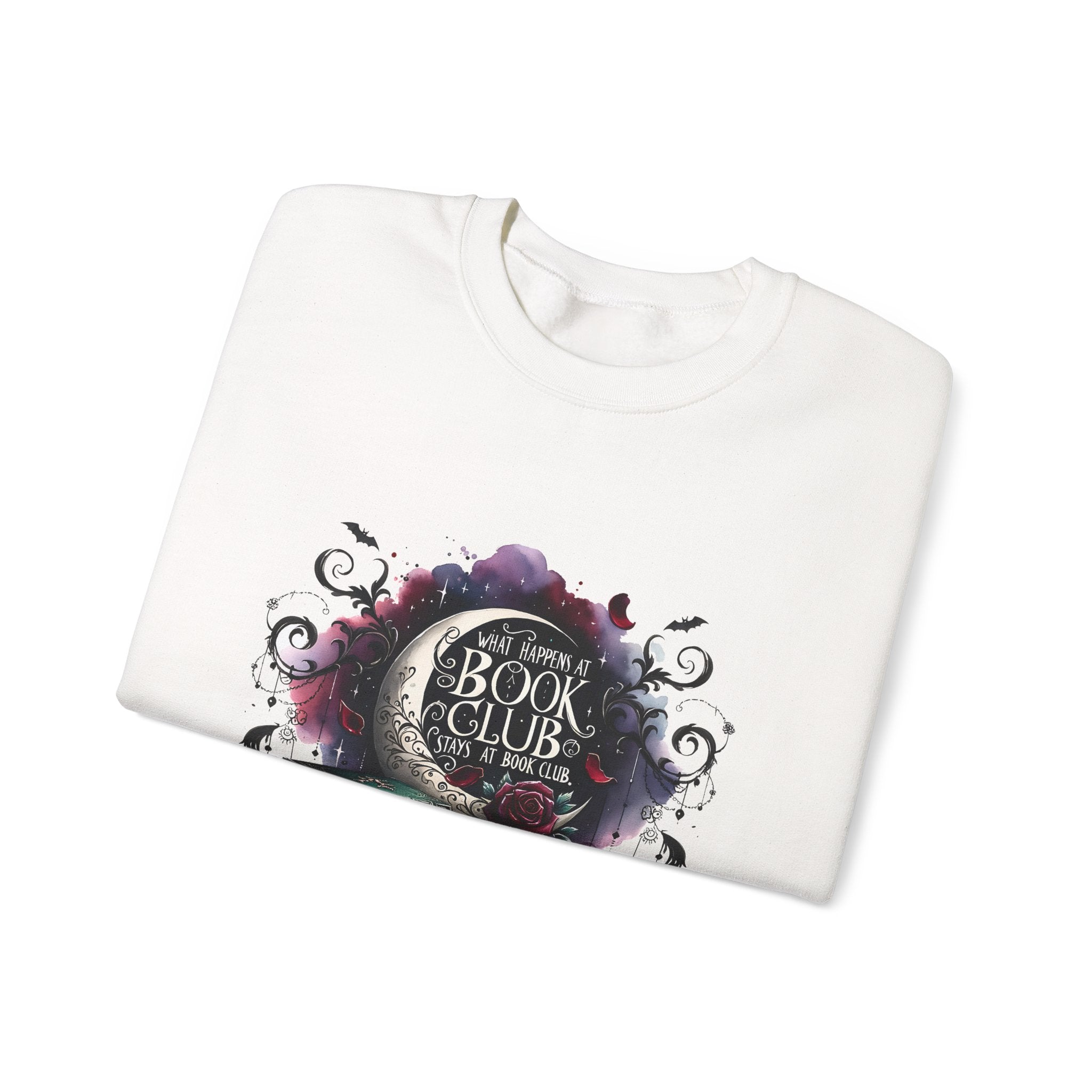Book Club Crewneck Sweatshirt — Cozy Literary Stack & Tea Design