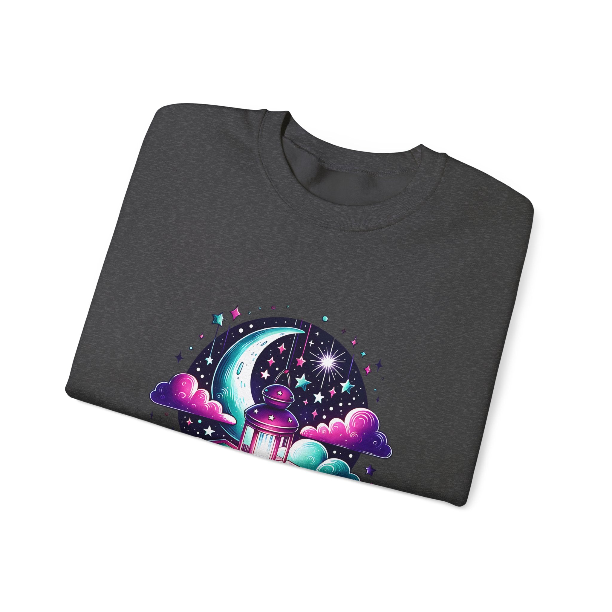 Mystical Reading Crewneck Sweatshirt — "Let Your Magic Bloom" Book & Lantern Design