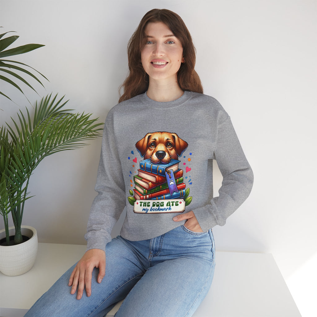 Dog Ate My Homework Sweatshirt — Cute Puppy & Books Back-to-School Crewneck