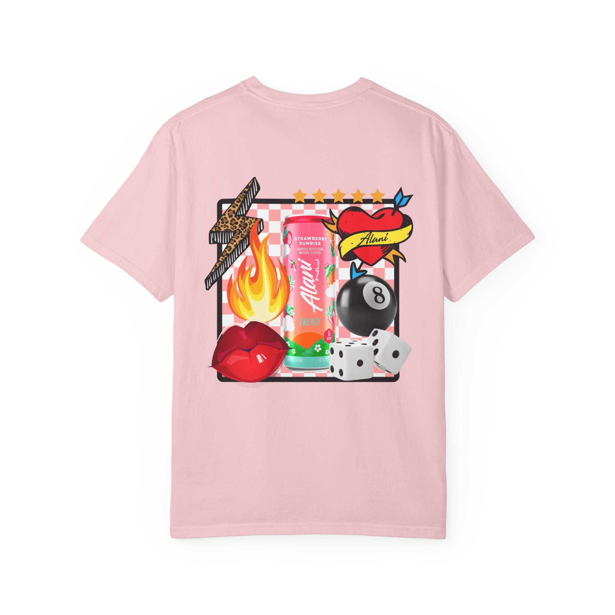 Graphic T-Shirt — Retro Tattoo Collage with 'Aloha Nui' Can