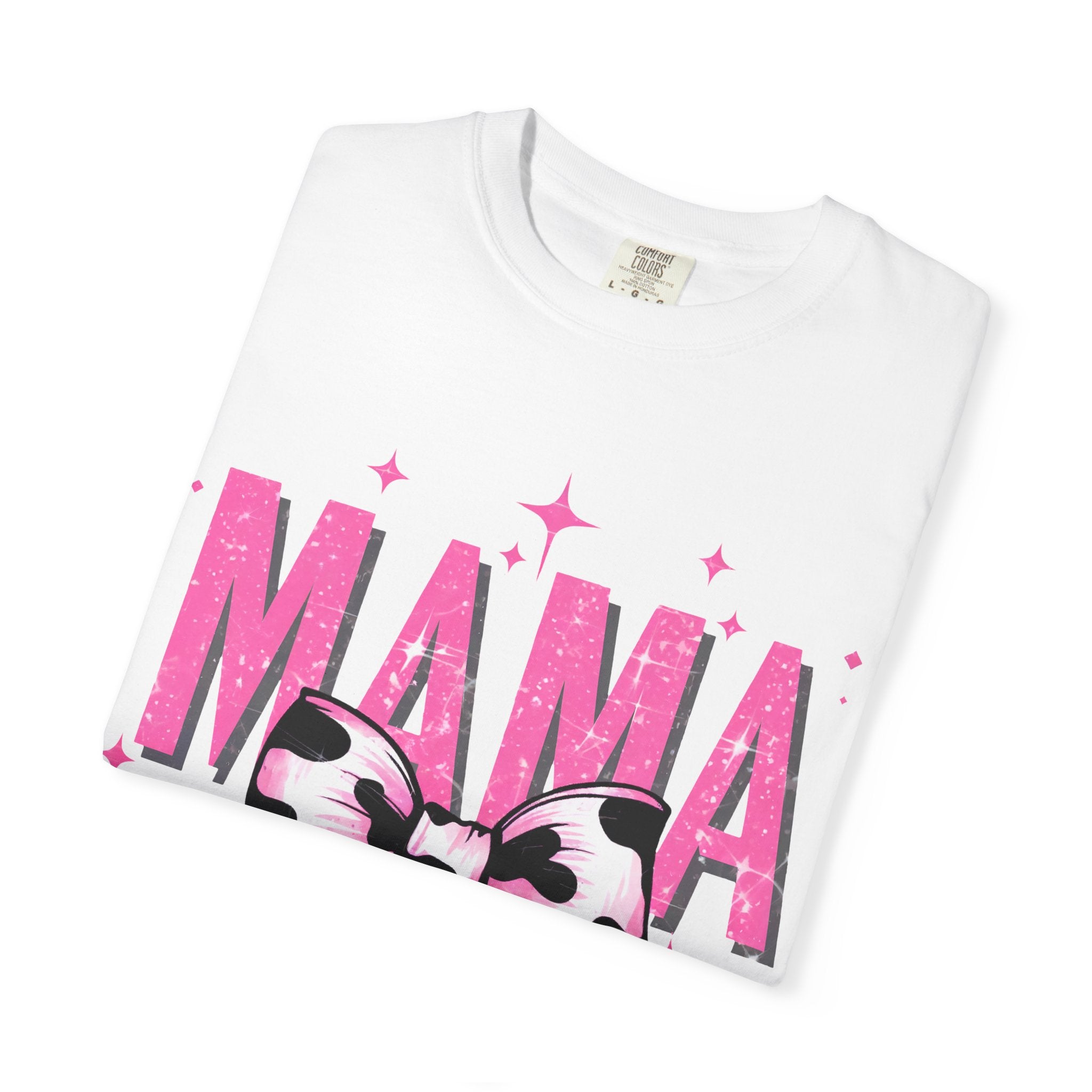 Mama Tee with Pink Leopard Bow – Cute Mother’s Day Graphic T-Shirt