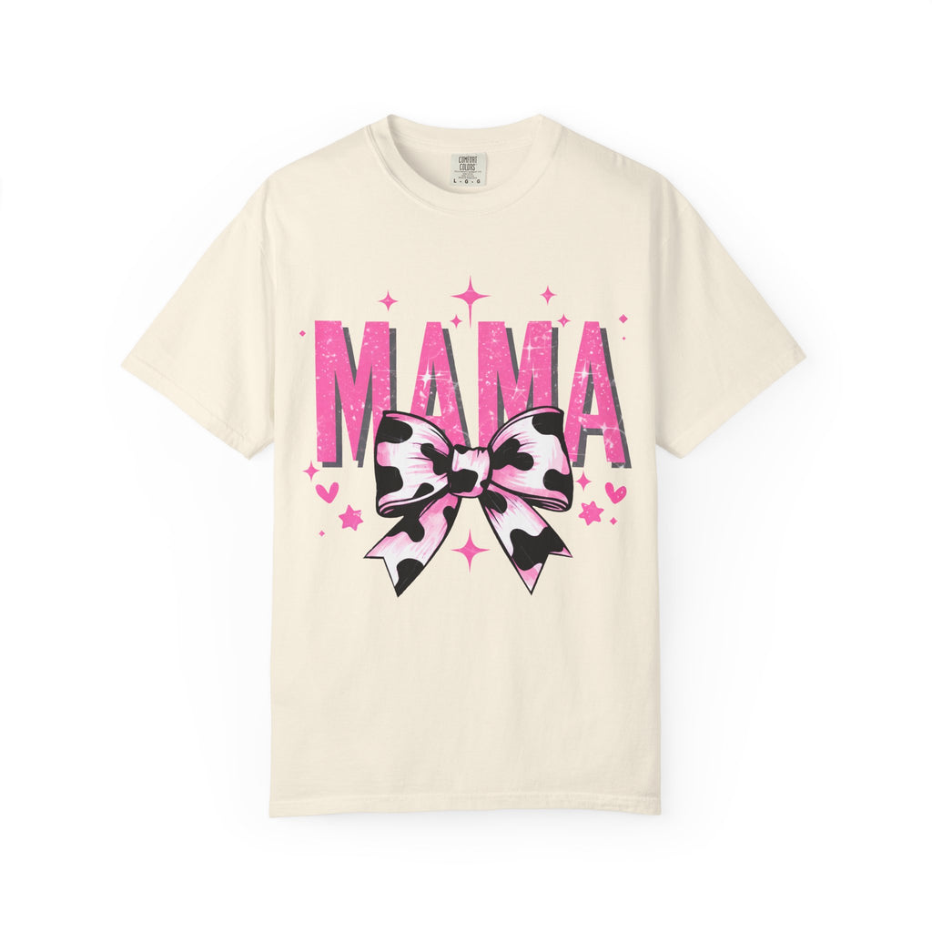 Mama Tee with Pink Leopard Bow – Cute Mother’s Day Graphic T-Shirt