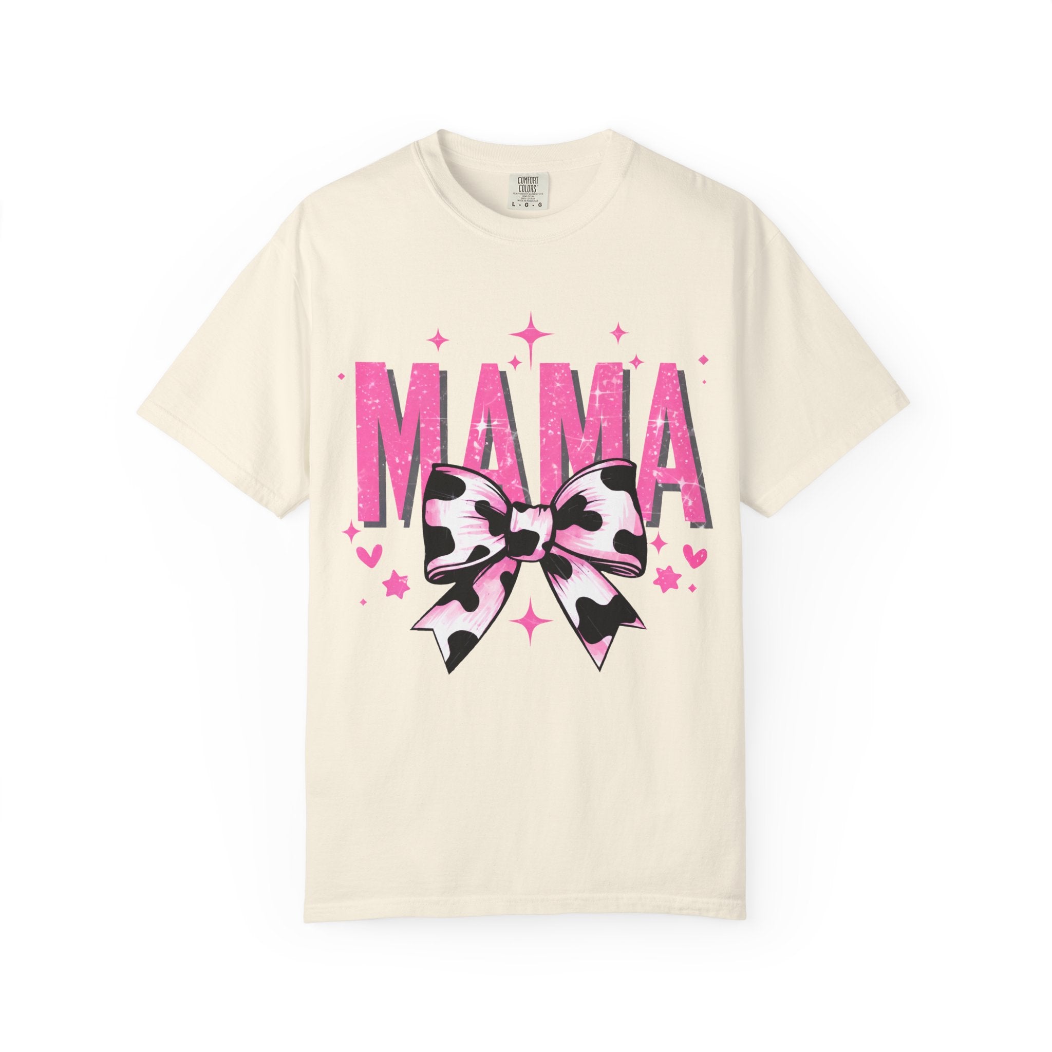 Mama Tee with Pink Leopard Bow – Cute Mother’s Day Graphic T-Shirt