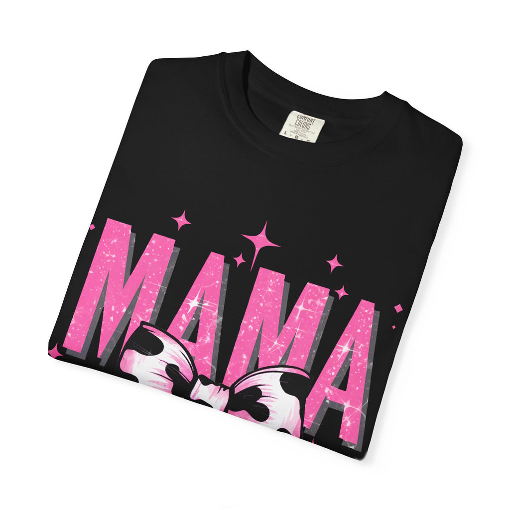 Mama Tee with Pink Leopard Bow – Cute Mother’s Day Graphic T-Shirt