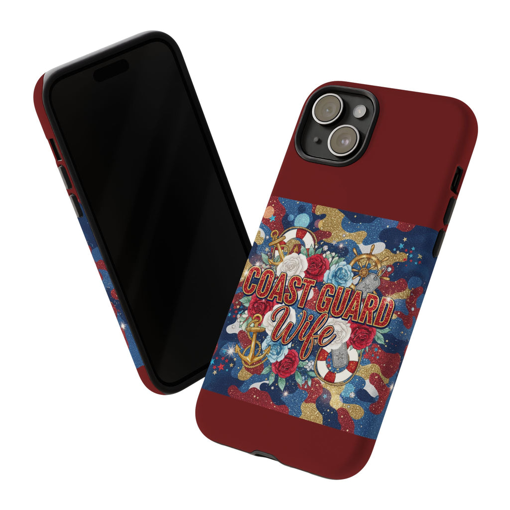 Coast Guard Wife Tough Phone Case — Patriotic Anchor & Lifebuoy Design