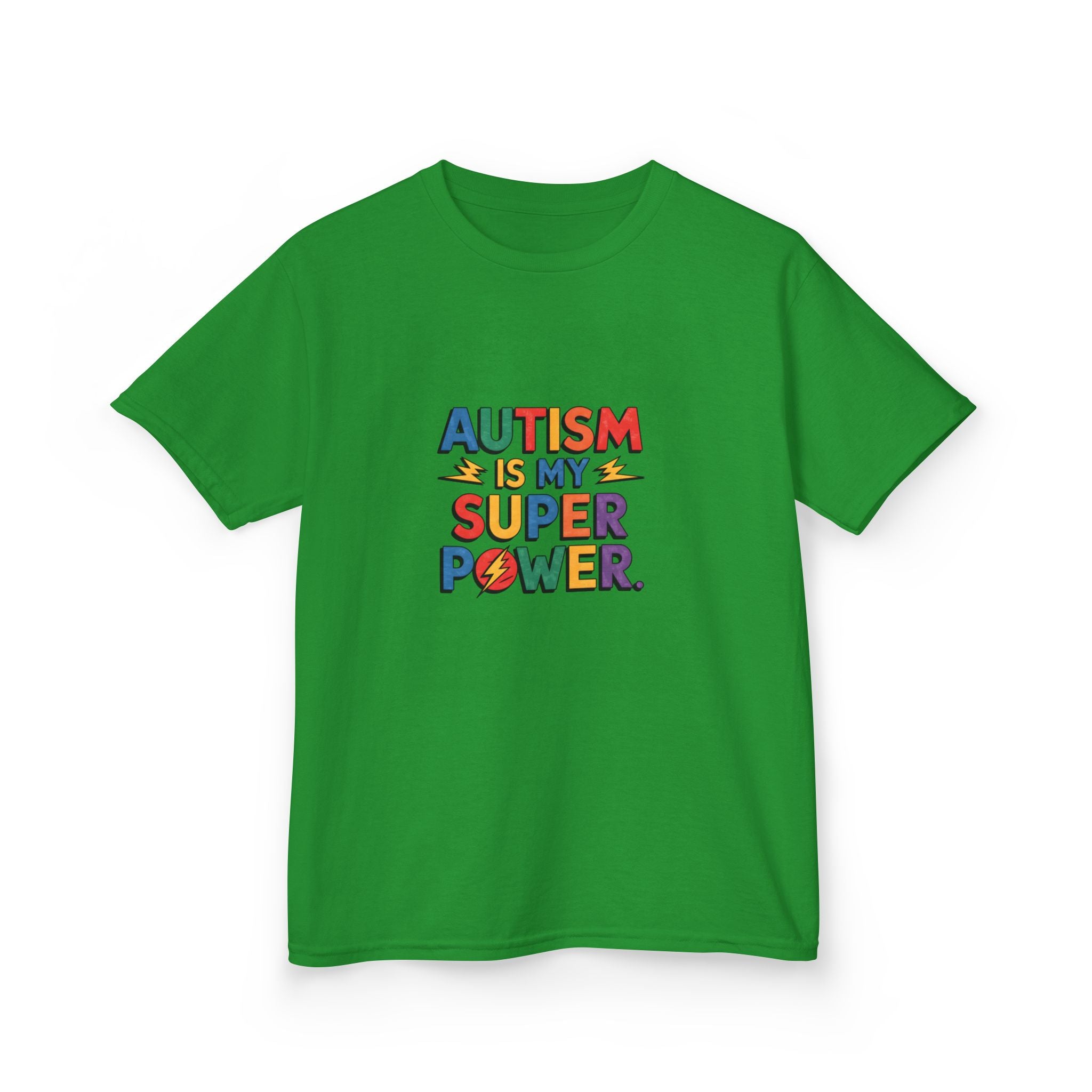 Kids T-Shirt — "Autism Is My Superpower" Colorful Pride Tee for Autism Awareness