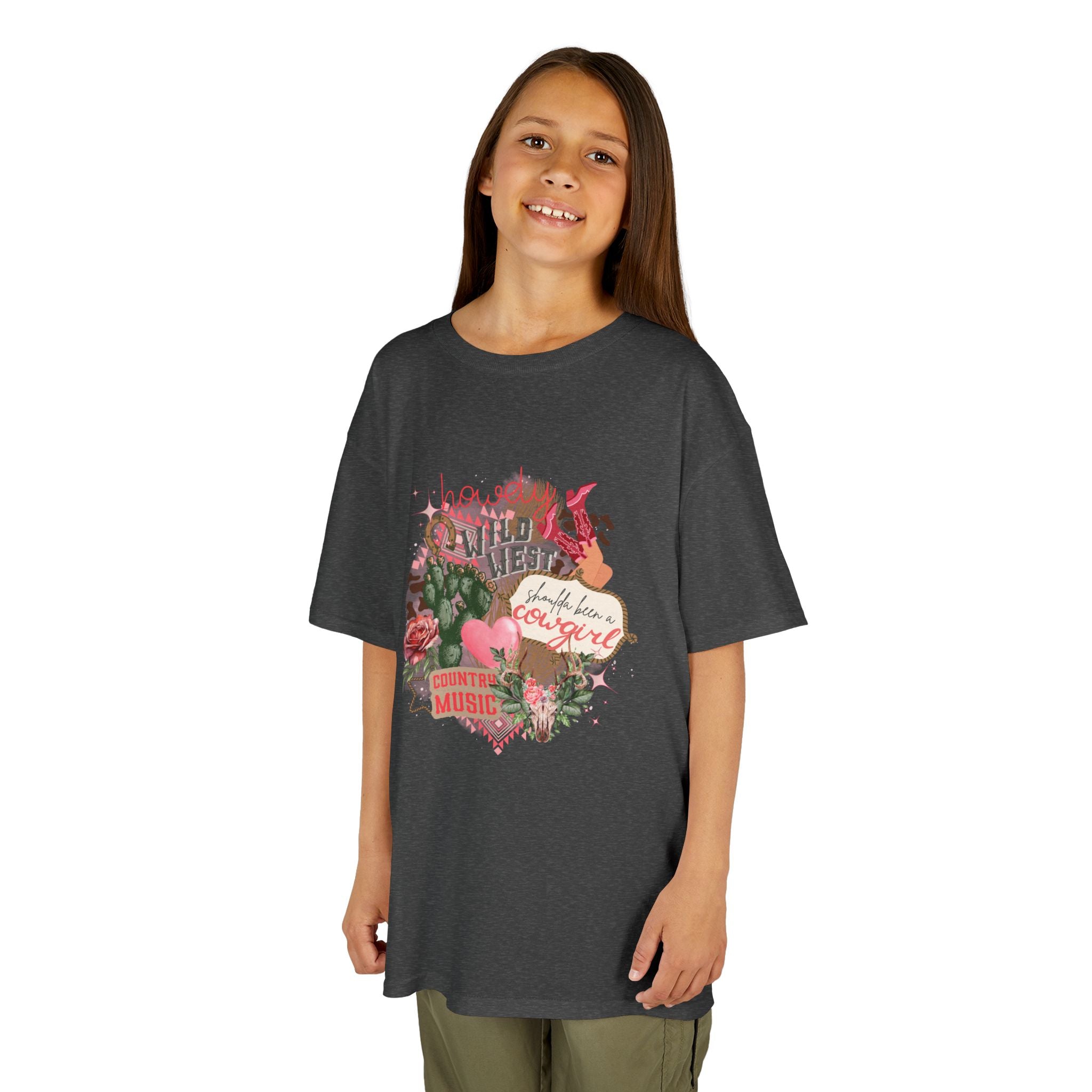 Kids Tee — "Wild West Sweetheart" Floral Cowgirl Shirt