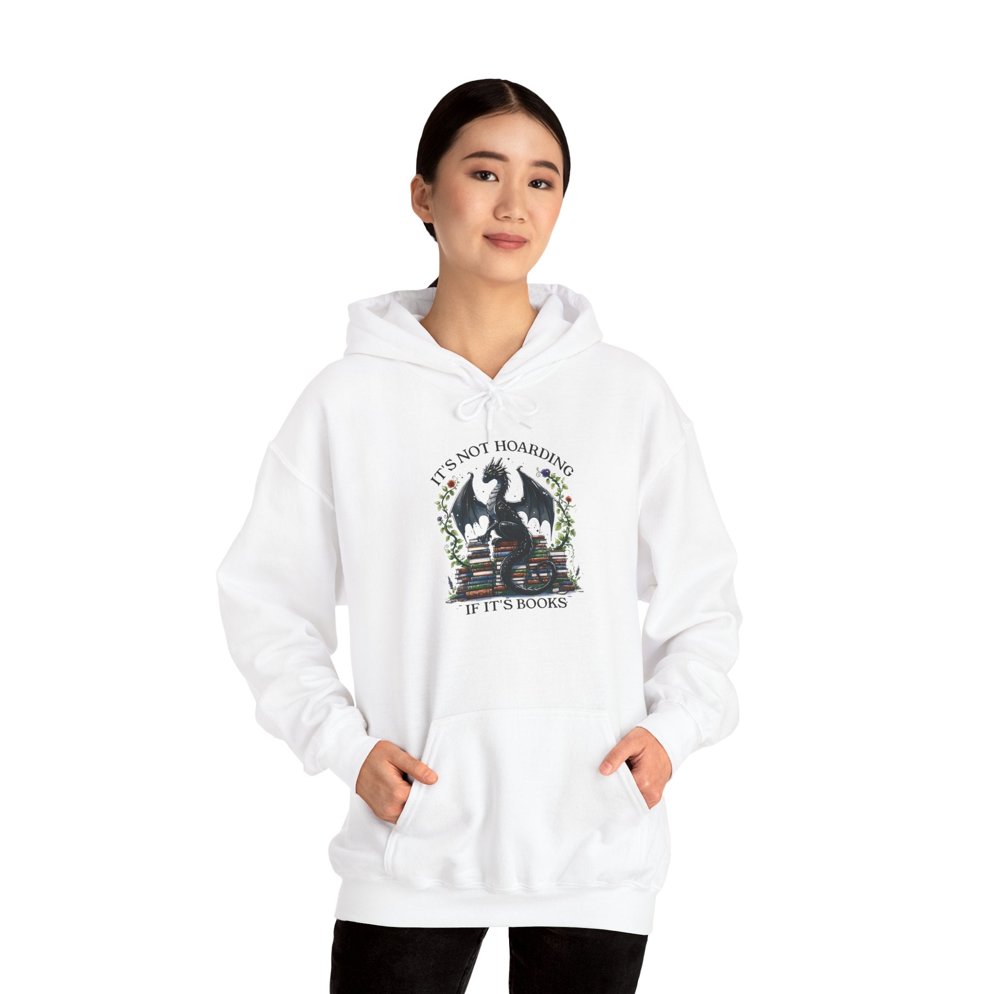 Hoodie — "It's Not Roaring if It's Books" Dragon Booklover Graphic Hoodie