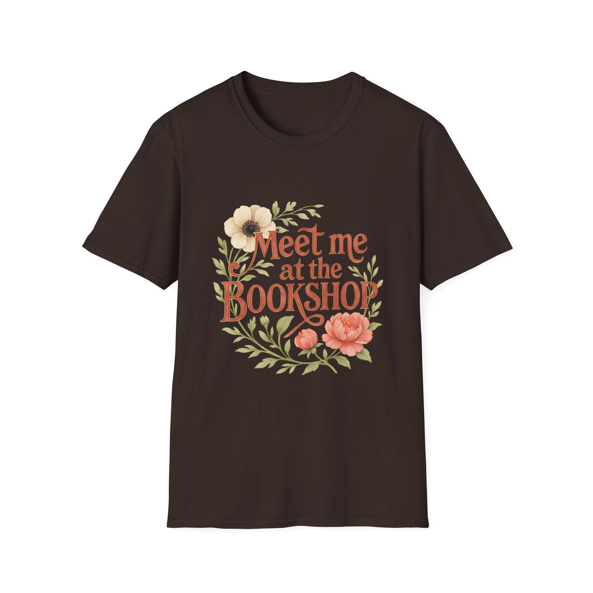 Bookshop T-Shirt — "Meet Me at the Bookshop" Floral Reader Tee