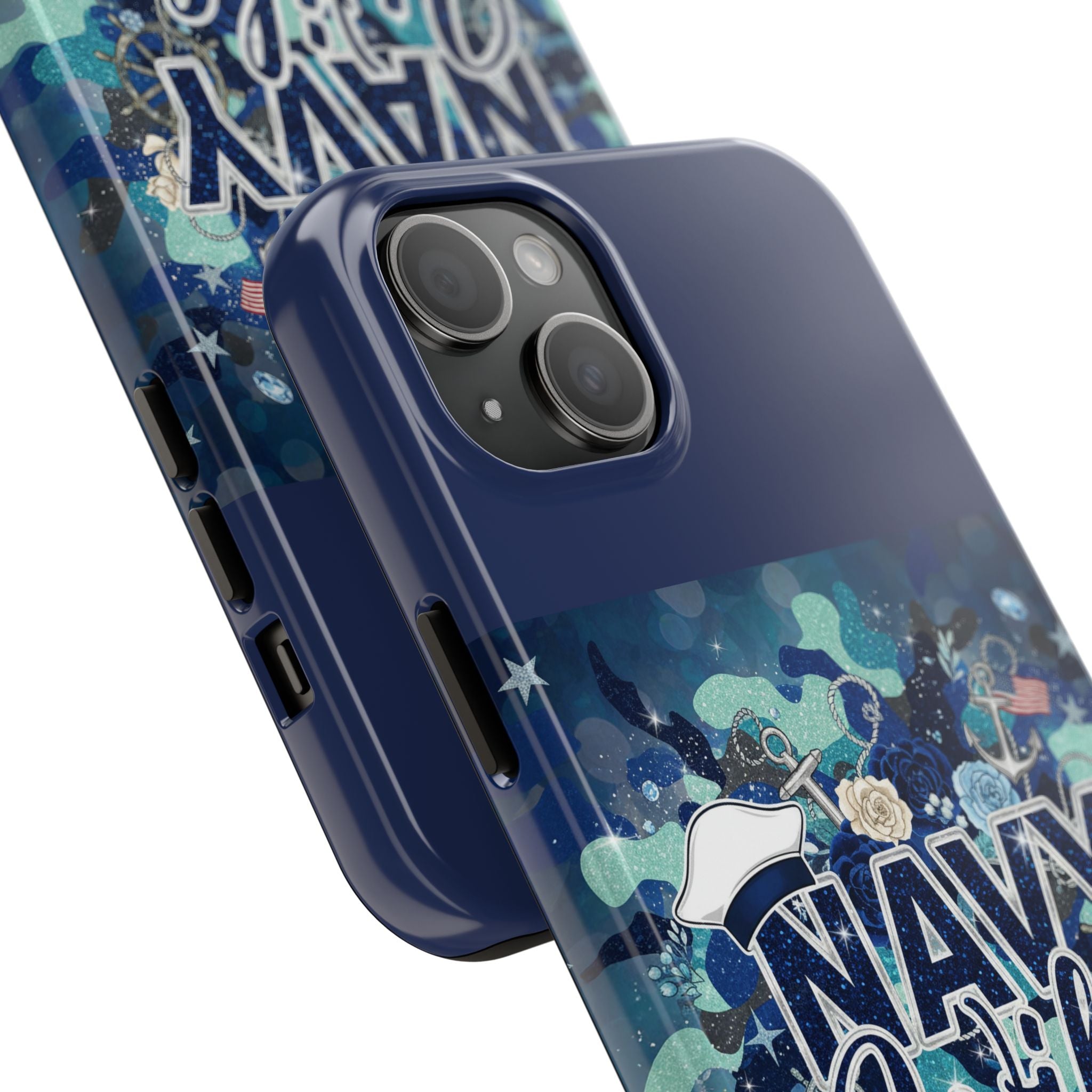 Navy Wife Tough Phone Case — Military Camouflage Protective Phone Cover, Perfect Gift for Navy Spouses