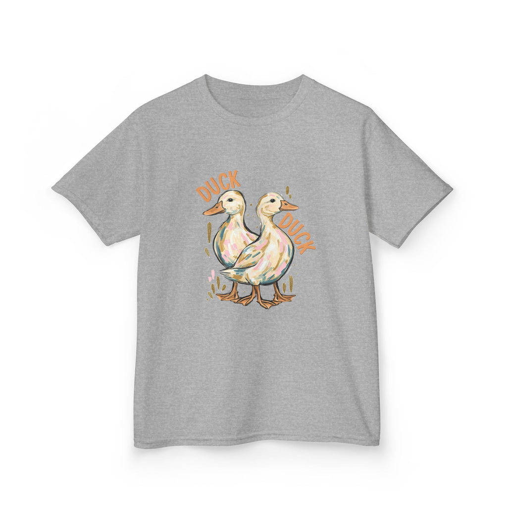 Kids Tee — Cute Duck & Goose Illustration ("Duck Duck" Front, "Goose" Back)