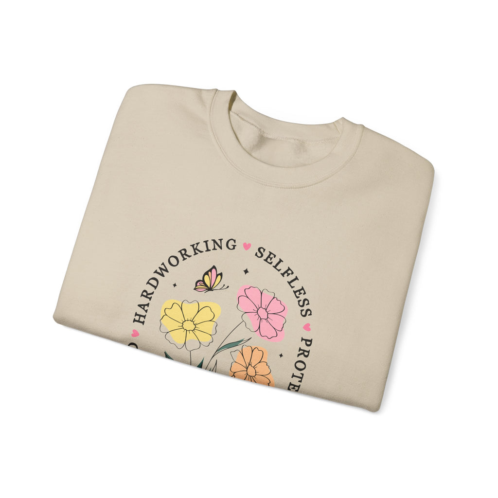 Mama Floral Sweatshirt — "Loved, Hardworking, Selfless, Protective" Mother's Day Crewneck