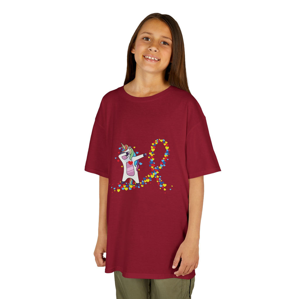 Kids Tee — Cute Unicorn Pouring Rainbow Confetti (Kids)