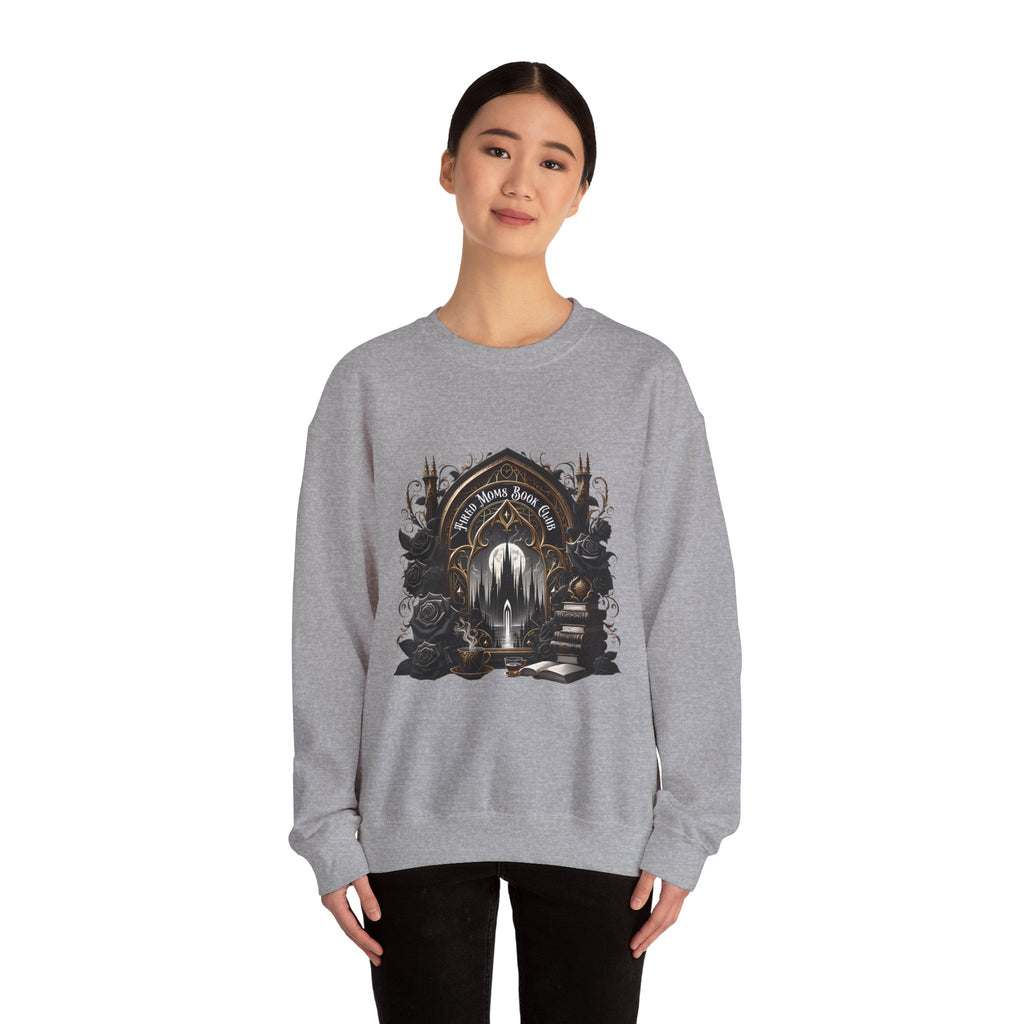 Mystic Library Crewneck Sweatshirt — Gothic 'Seek Silent Wisdom' Design