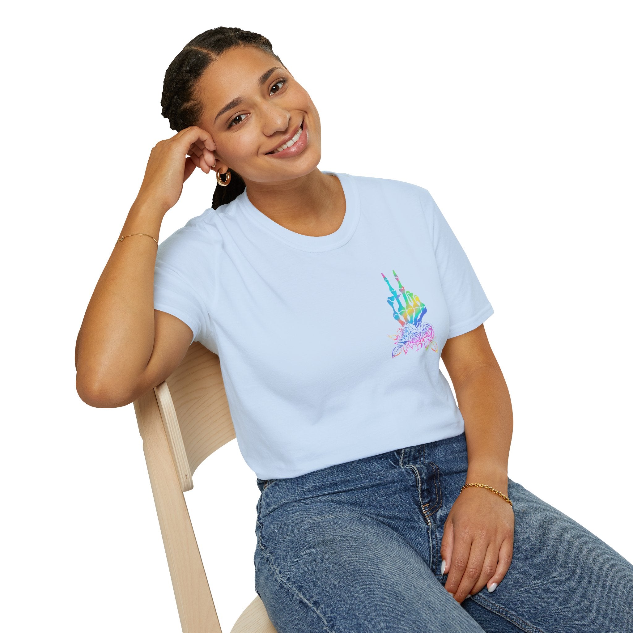 Double-sided Difficult and Talks Back T-Shirt — Colorful Skull Sailor Graphic Tee