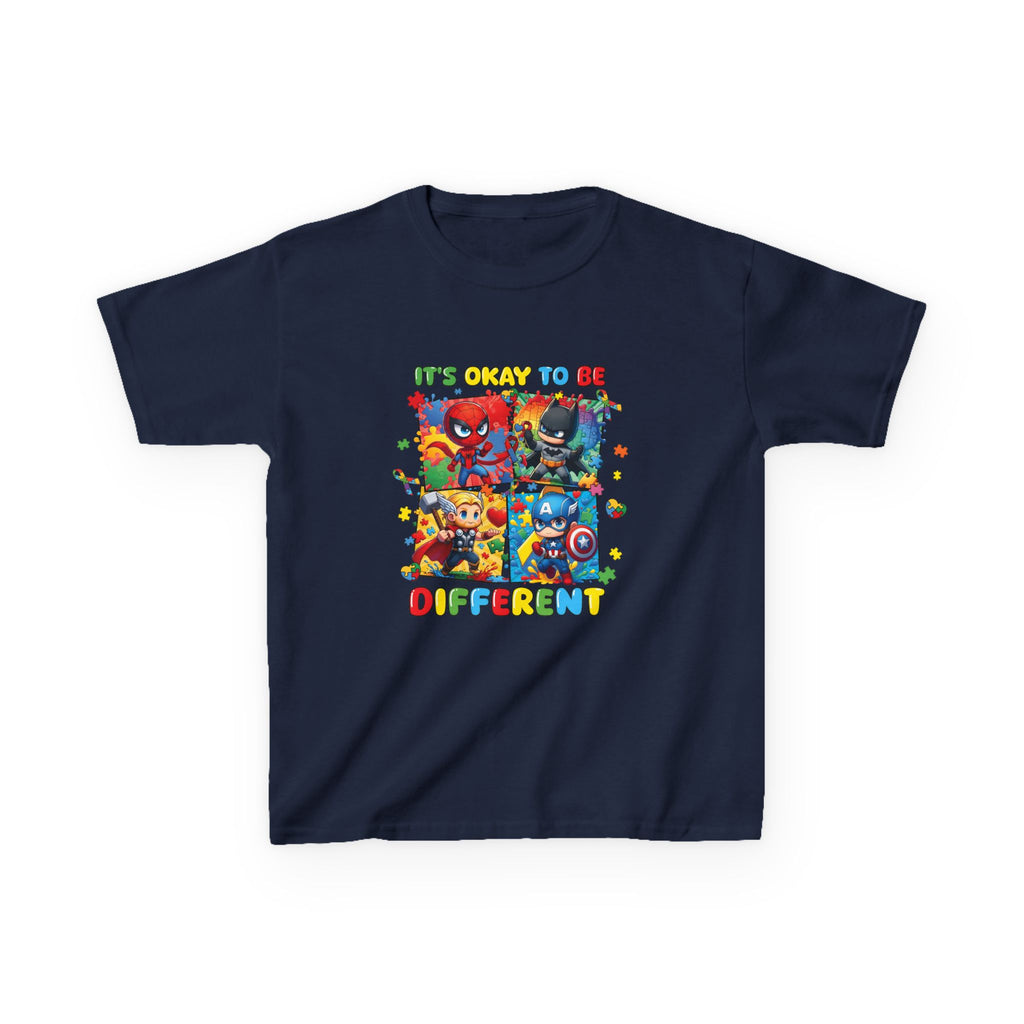 Kids 'It's Okay to Be Different' Graphic Tee — Colorful Inclusive Cartoon Design