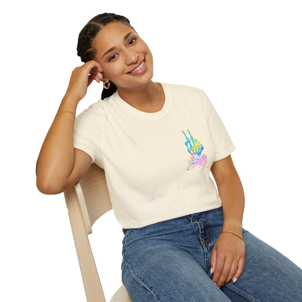 Double-sided Difficult and Talks Back T-Shirt — Colorful Skull Sailor Graphic Tee