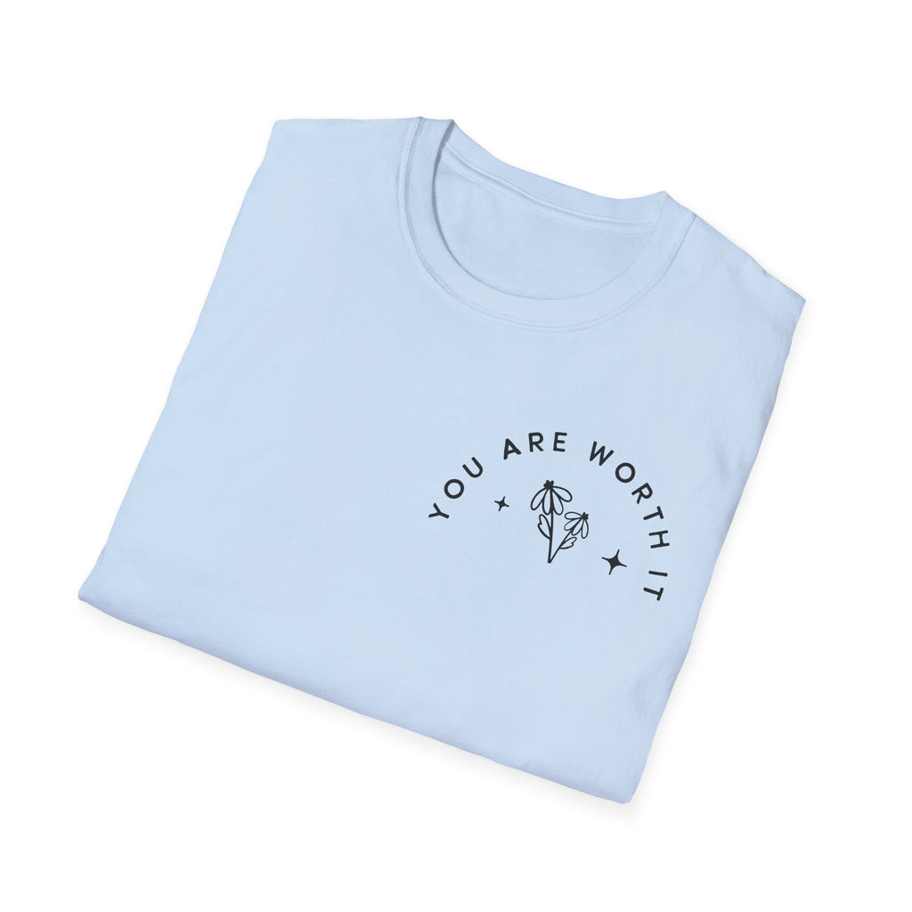 You Are Worth It T-Shirt — Floral Jar Self-Love Tee