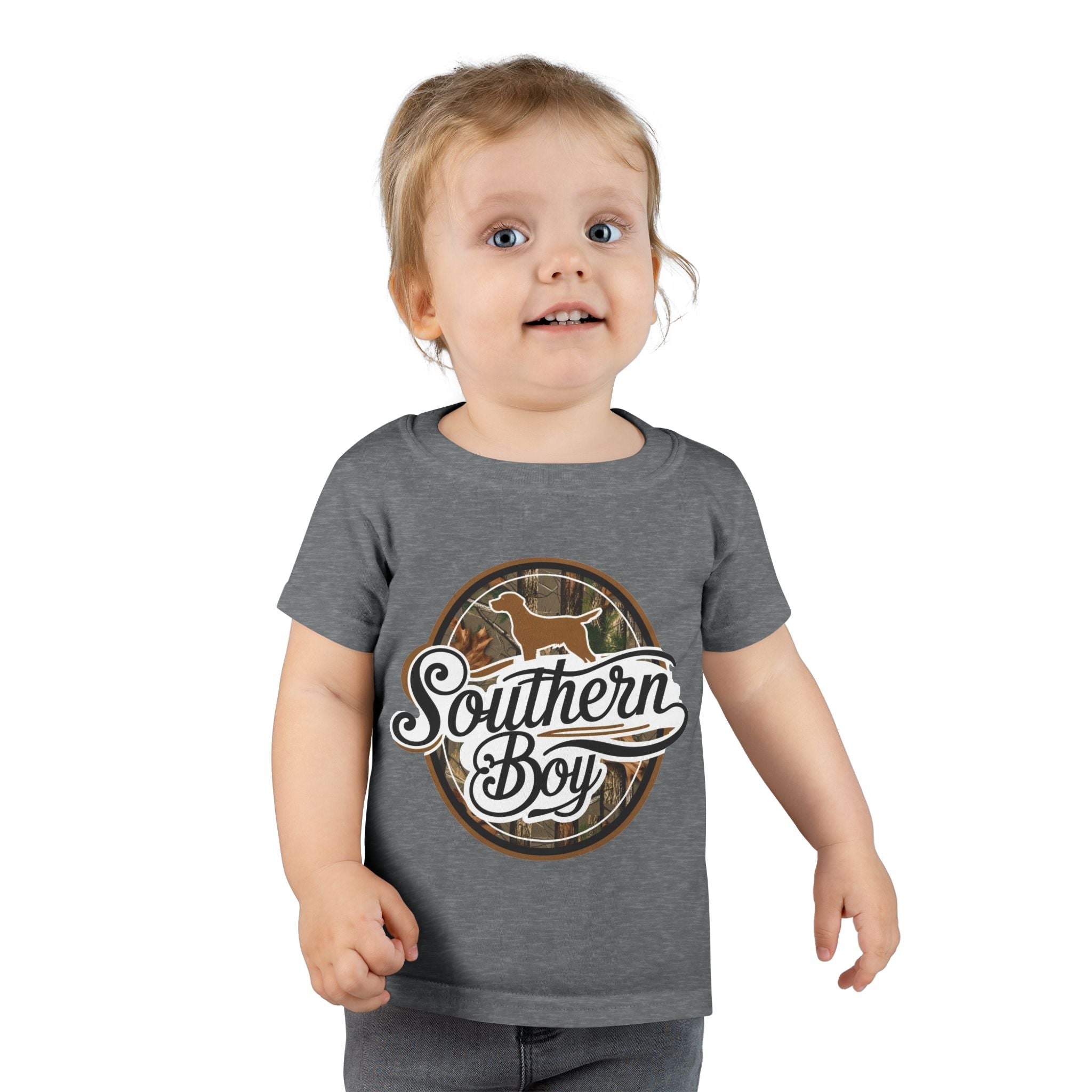Toddler T-Shirt — "Southern Boy" Camouflage Puppy Graphic